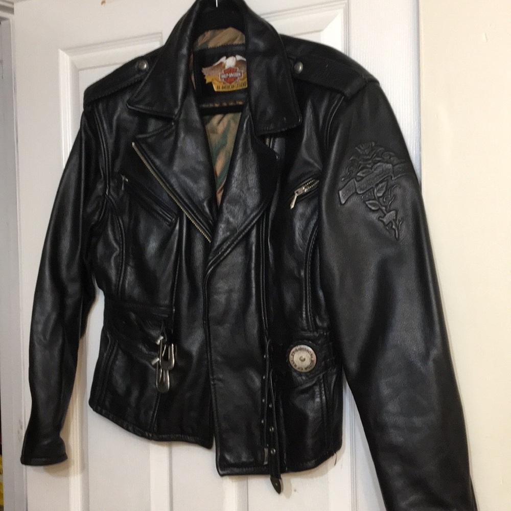Ladies leather Harley Davidson jacket.  Size large